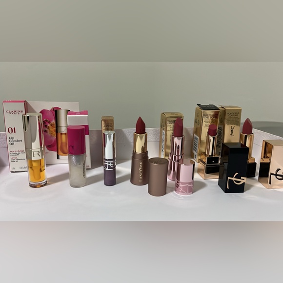 New, authentic Yves Saint Laurent, Valentino and Lancôme  Lip MiNI Set. - Picture 1 of 6